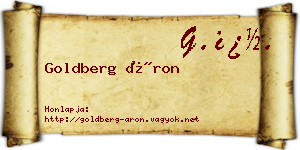 Goldberg Áron névjegykártya